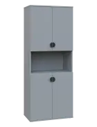 TN 5 - 74DN kancelářská skříň, 4-dveřová/nika, 1822x720x400, šedá